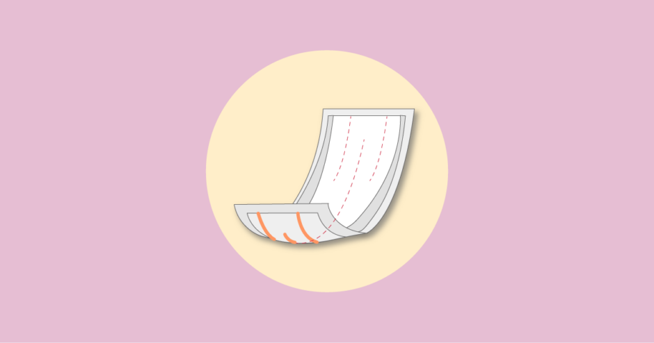 普通の下着用の尿とりパッドのイラスト