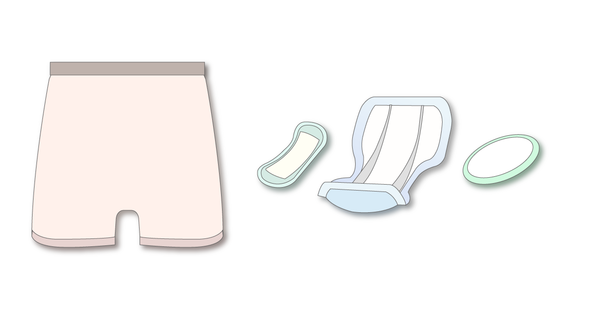 ホルダーパンツと尿とりパッドを組み合わせて使うイラスト