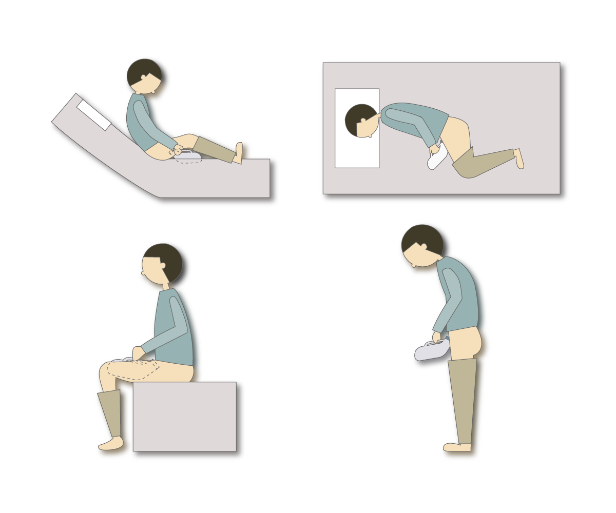 男性が尿瓶を使うときの姿勢4種類