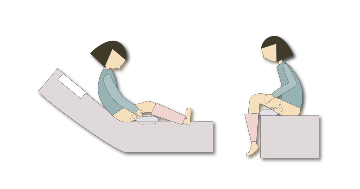 女性が尿瓶を使うときの姿勢