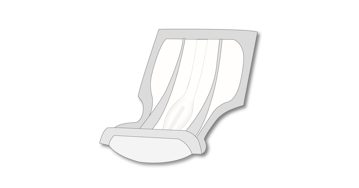 アテント 夜１枚安心パッド 巻かずに使える男性用のイラスト