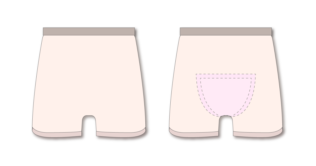 ホルダーパンツから尿とりパッドが透けて見える様子