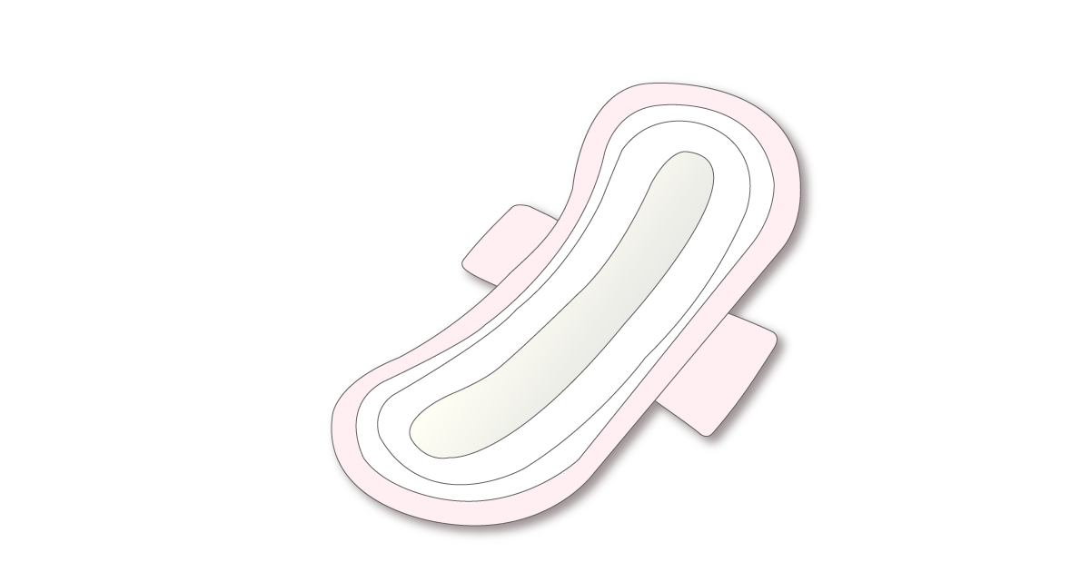 生理用ナプキンと軽失禁パッドの違いを示すイラスト