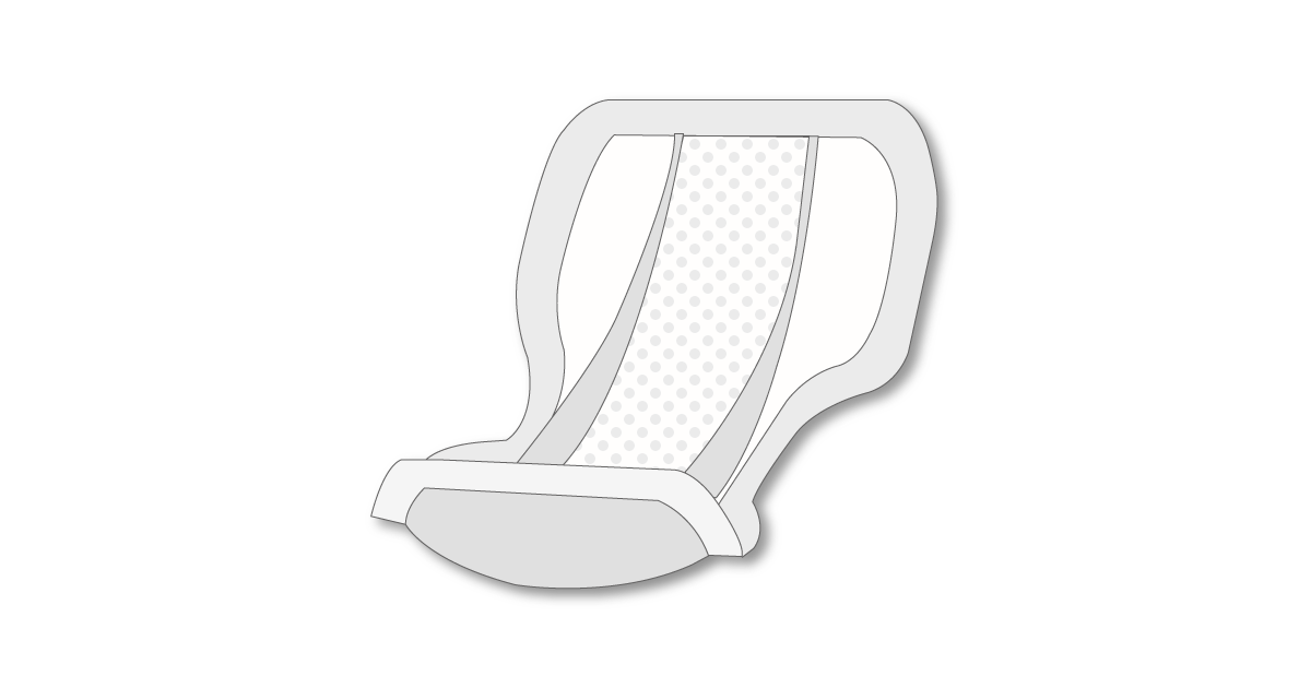 尿とりパッド中央の吸収シートを示した模式図