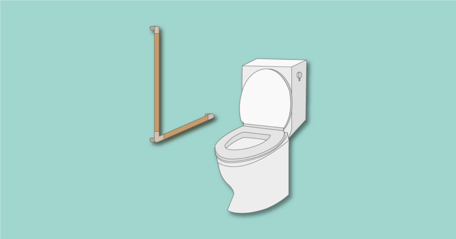 トイレの住宅改修例：手すり付き洋式トイレのイラスト