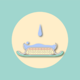 大人用紙おむつと尿とりパッドの立体ギャザーを示すイラスト