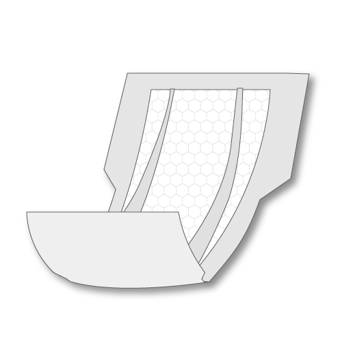 大型軟便パッドの形状と表面の網目